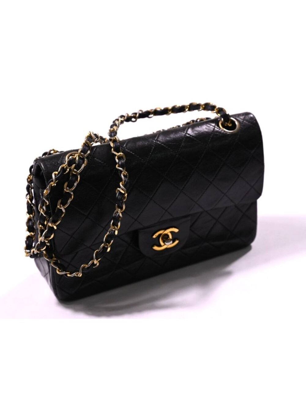 Chanel Vintage 90s Classic Small Double Flap Bag in Black - Picture 4 of 16